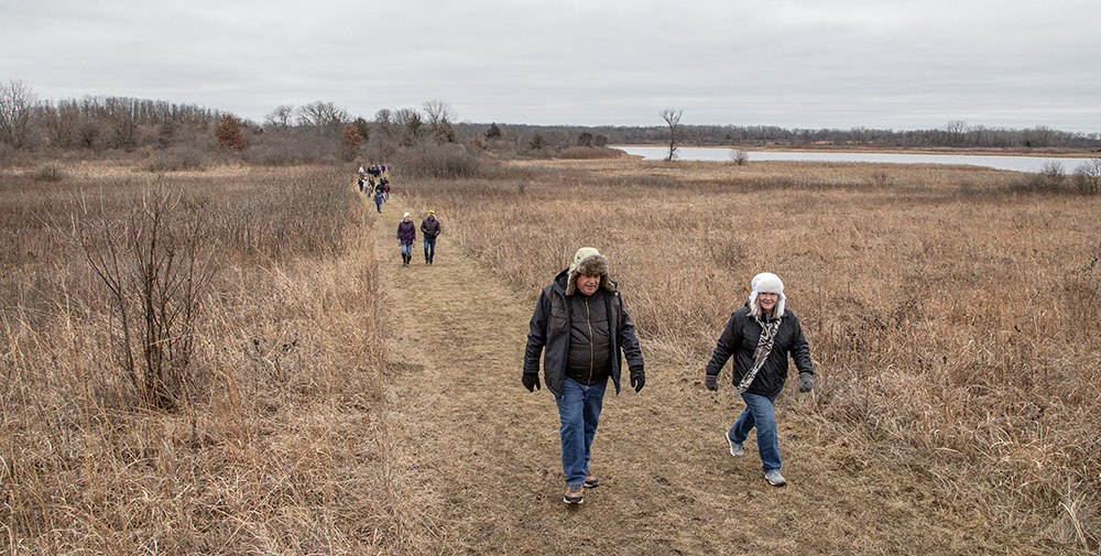 First Day Hikers at Bong State Recreation Area