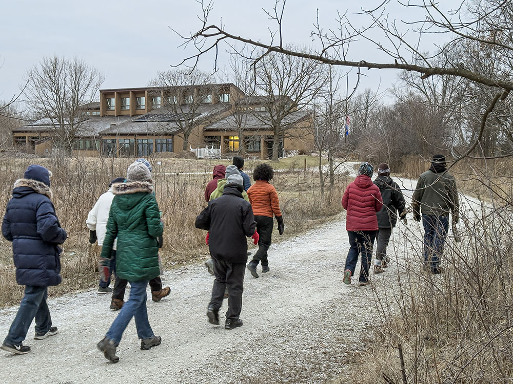 Returning to the Education Center at the end of the hike.