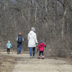 A family hiking at Pike Lake