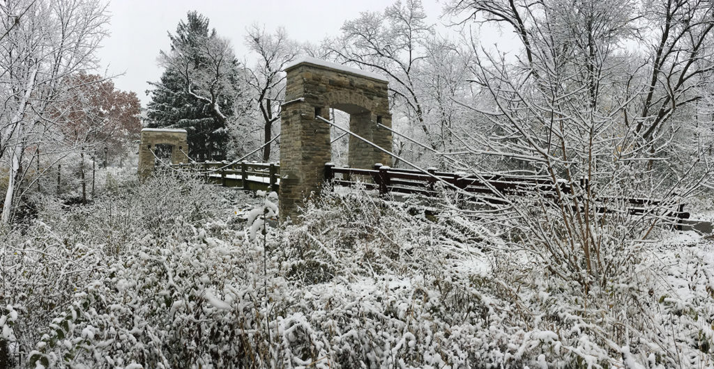 Pedestrian bridge, Hoyt Park, Wauwatosa, Milwaukee County Parks