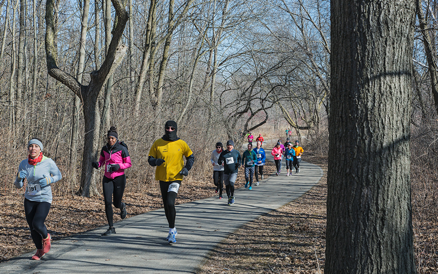 Runners on Oak Leaf Trail in Warnimont Park, Cudahy