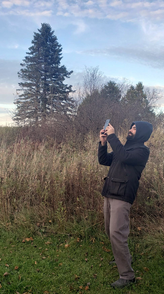 Todd Mrozinski gathering images at Fellenz Woods