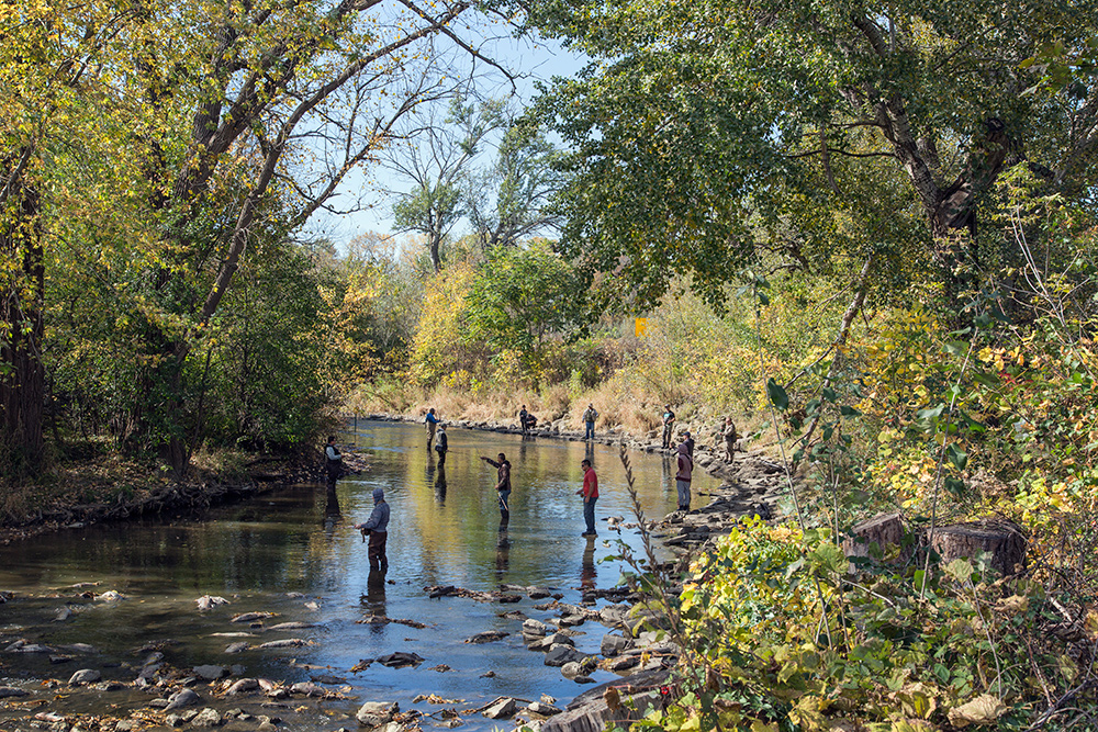 Fishing the Root River, Lincoln Park, Racine