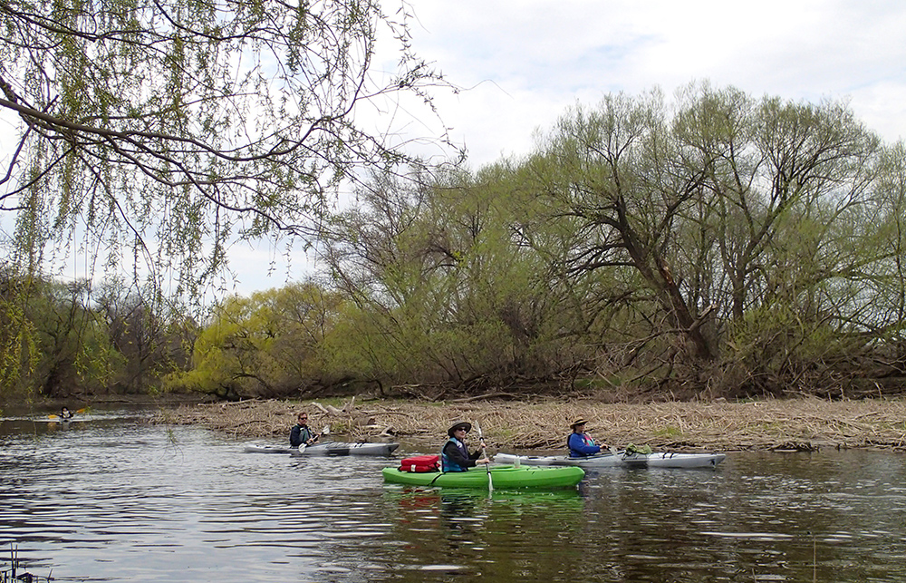 three kayaks in east oxbow