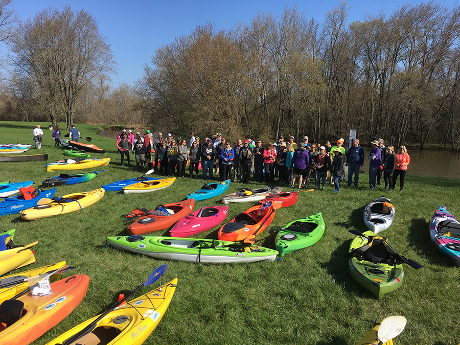 Group portrait at the launch site in Linnwood Park