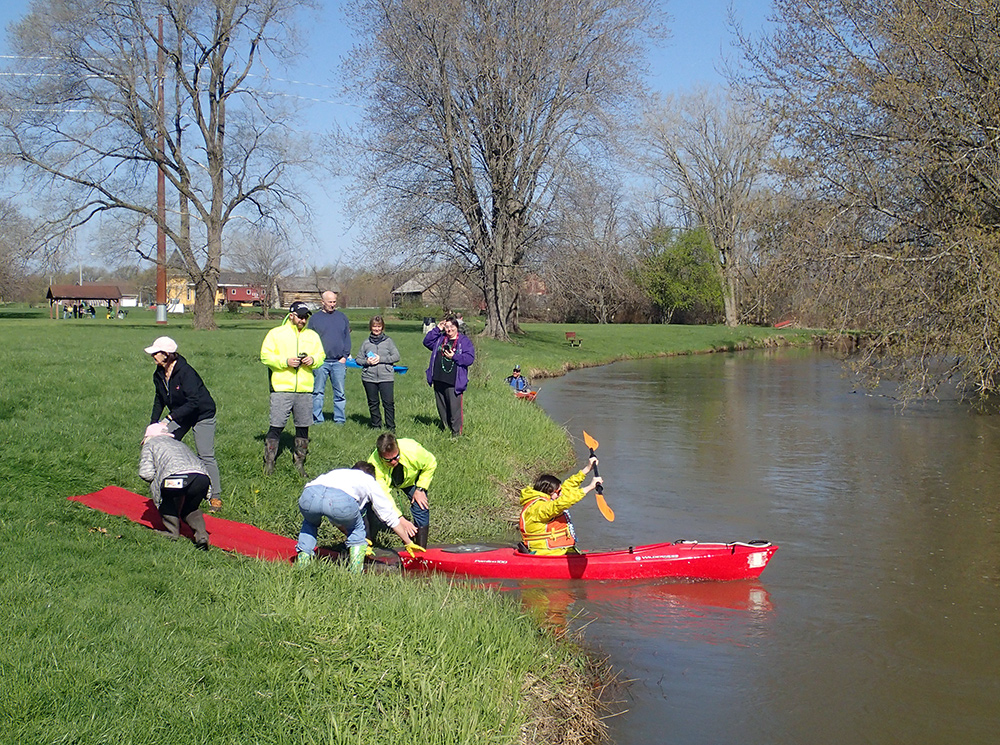 Volunteers assisting with the launch