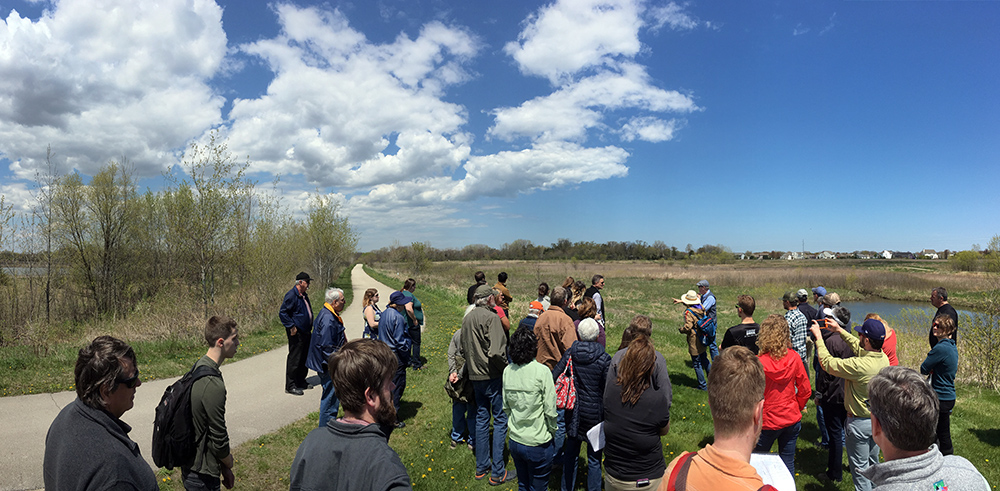 Tour group at North Branch of Pike River restoration site