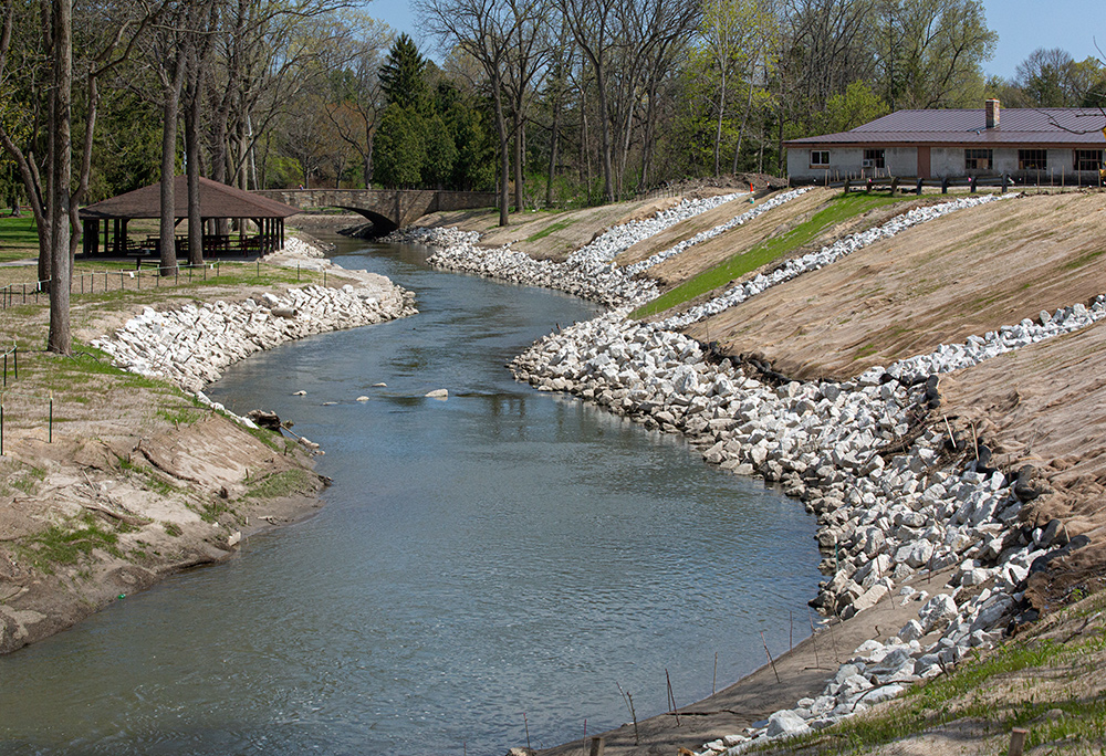 Pike River restoration project in Petrifying Springs County Park, Kenosha