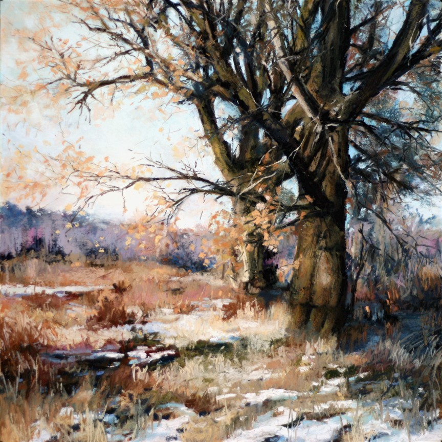 pastel painting of trees