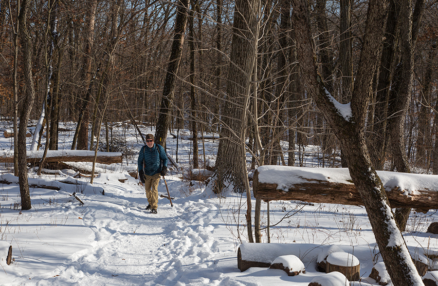 A solo hiker on the Ice Age Trail.