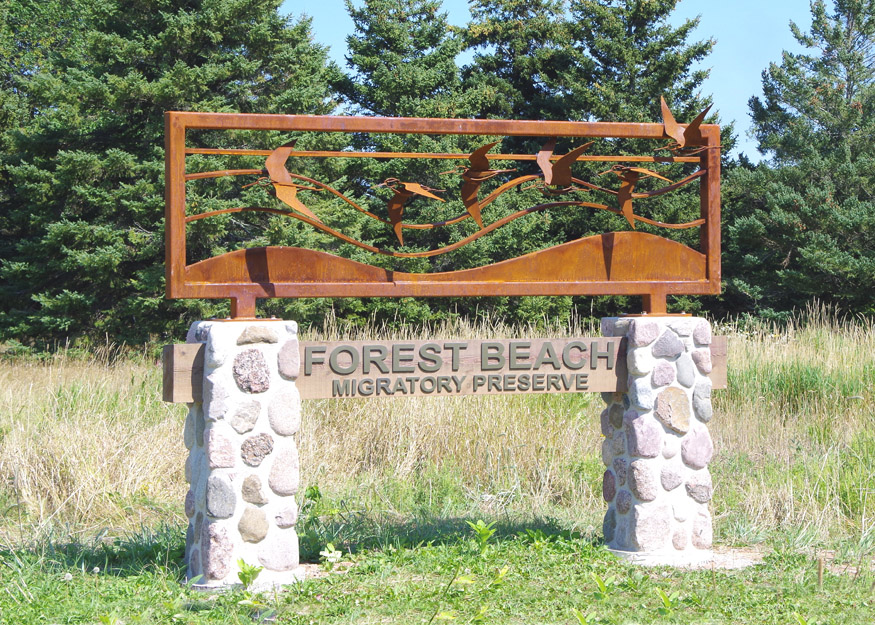 Forest Beach Migratory Preserve entrance sign