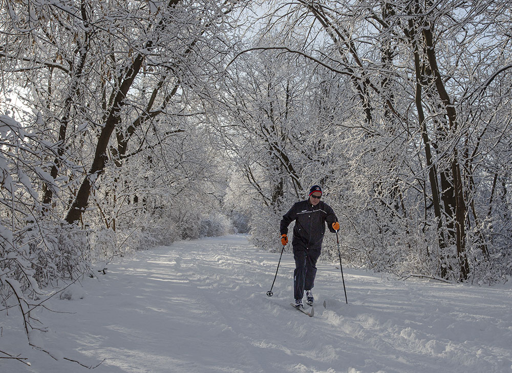 Skiing the Oak Leaf Trail near Hubbard Park