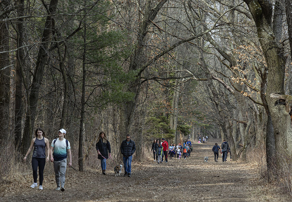 People hiking at Lapham Peak Unit - Kettle Moraine State Forest