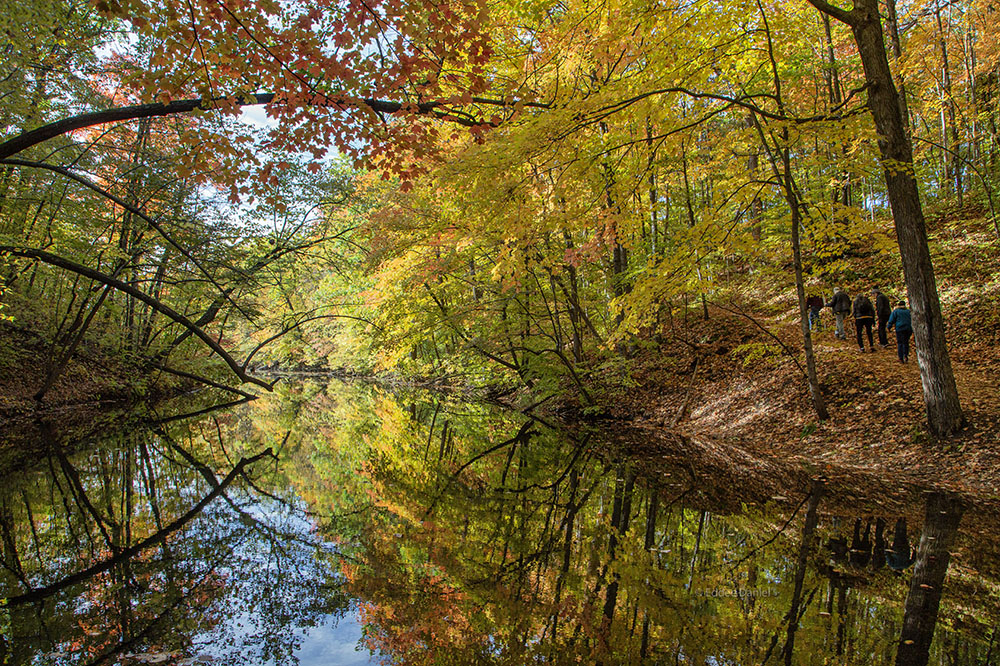 The group hiking the Ice Age Trail in autumn glory.