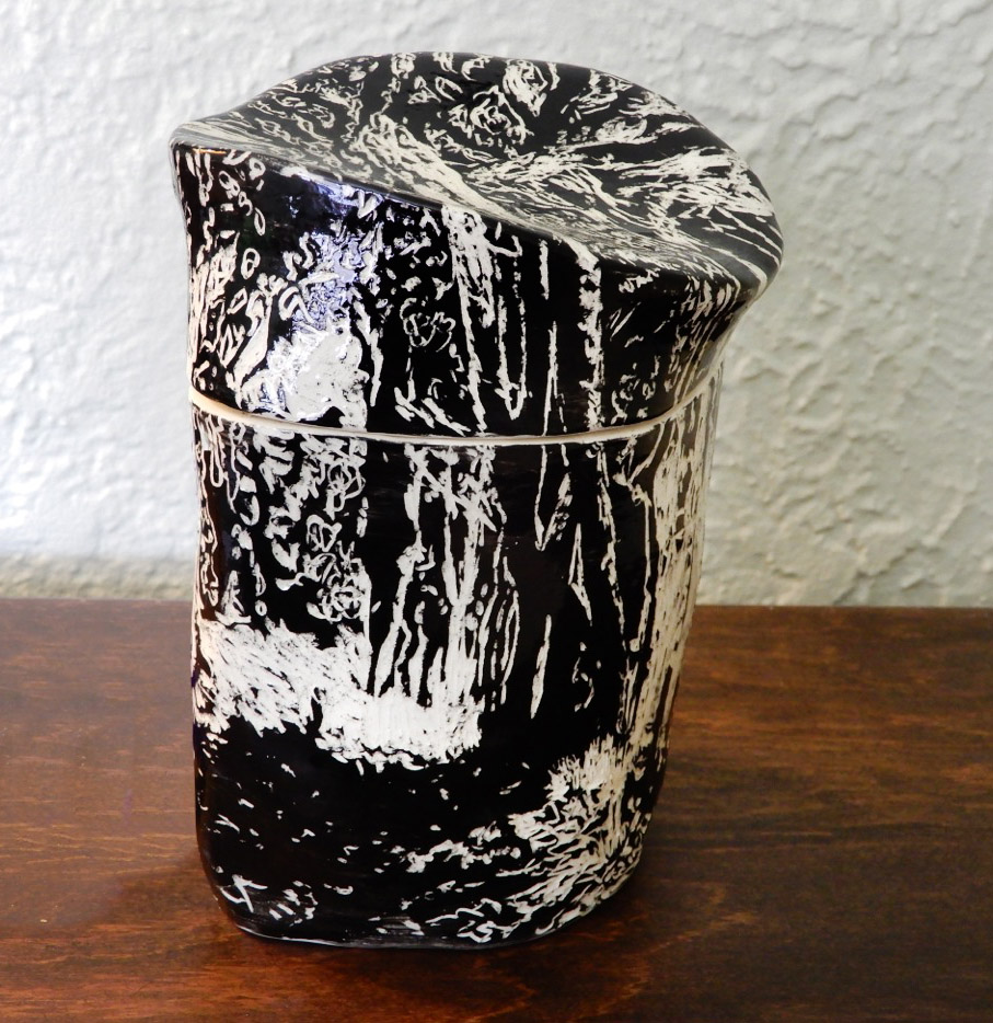 "Secret Place," ceramic lidded container