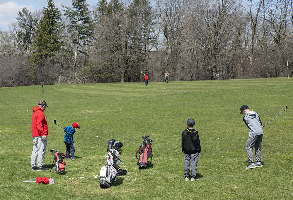 Family golf outing, Underwood Creek Parkway, Wauwatosa