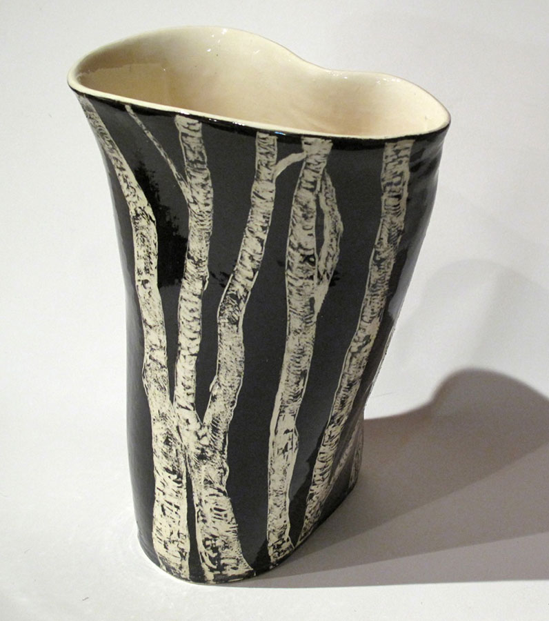 Birch vase, ceramic