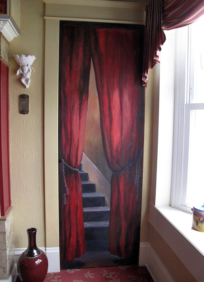 Door mural after Hopper, residential commission