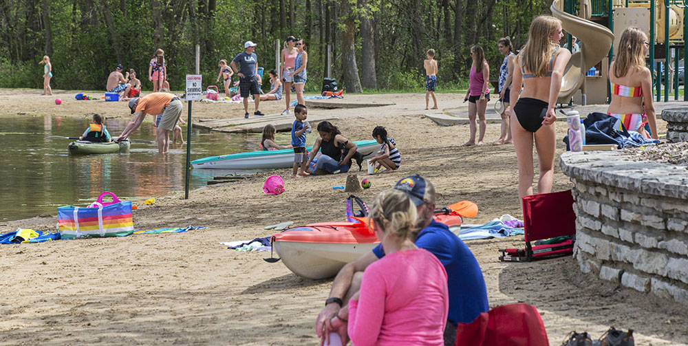 The beach at Menomonee Park in Waukesha County