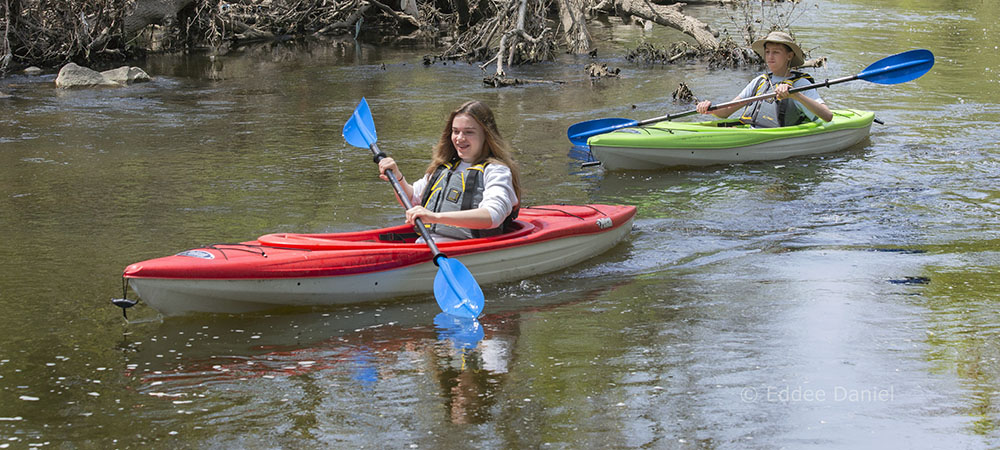 two kayaks on Menomonee River