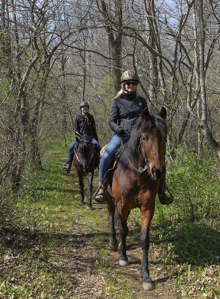 Michelle and Corinne on Short Road bridle trail