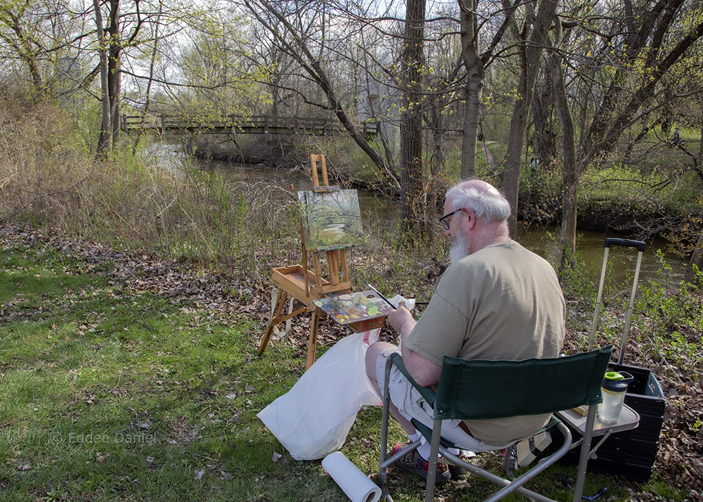 Plein Air painter Tom Smith, Hoyt Park, Wauwatosa