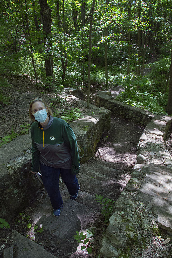 North ravine stairs lead out of the ravine.