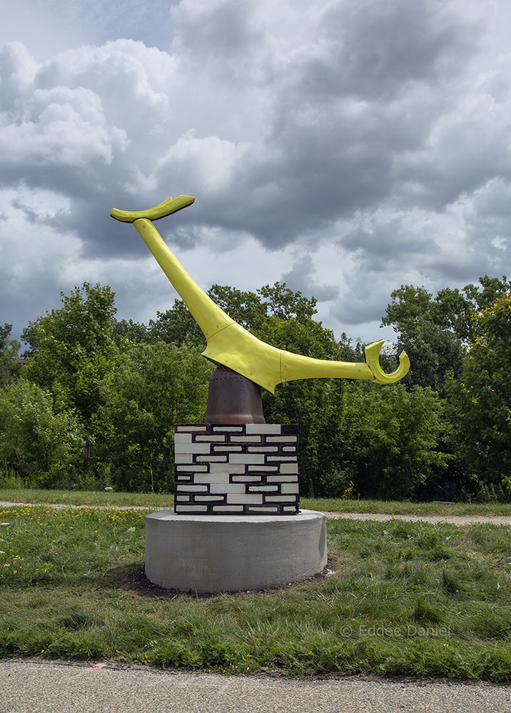 "Tilted Channel," by Arlene Shechet, next to Hank Aaron State Trail.