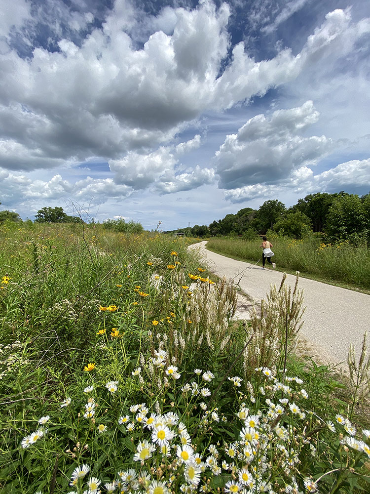 The Hank Aaron State Trail runs through Three Bridges Park