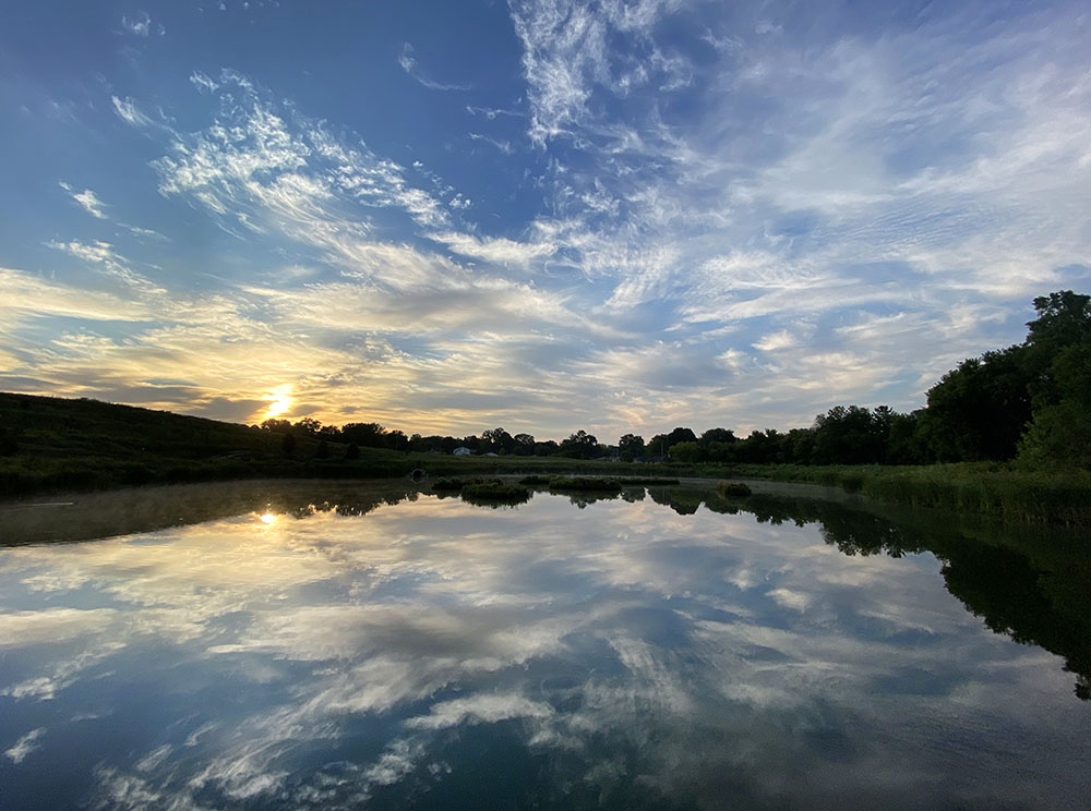 Sunrise over the pond