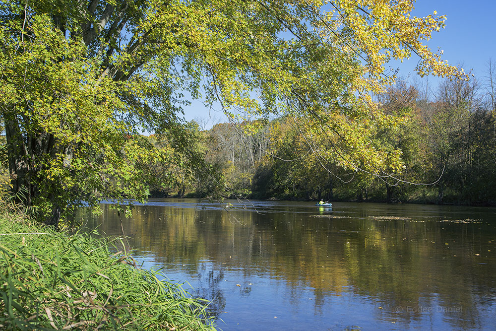 Lone kayak on the Milwaukee River