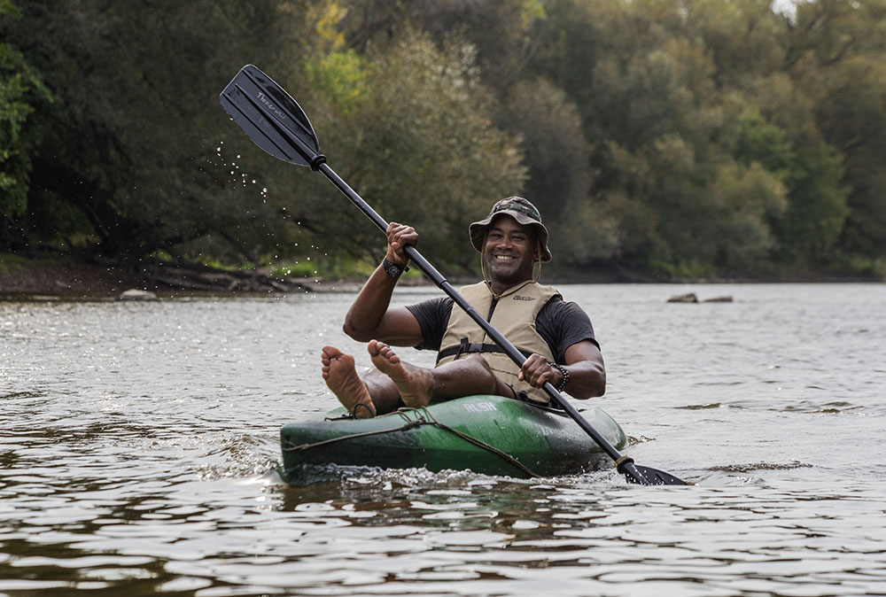 Steven kayaking in Lincoln Park