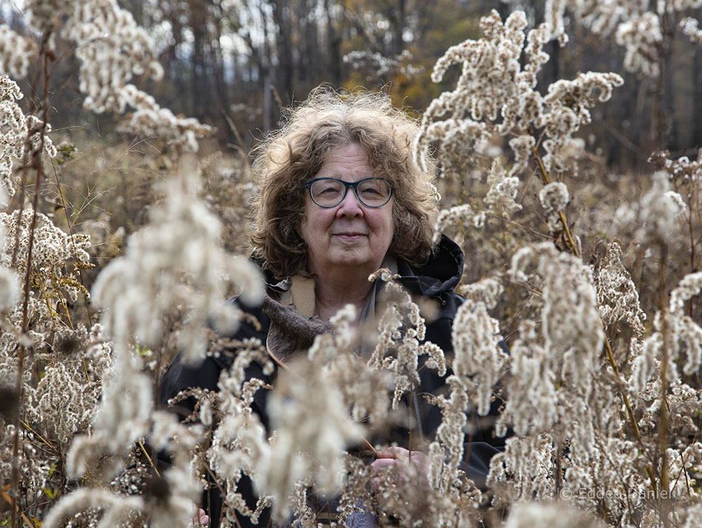 Leslie Fedorchuk amongst goldenrod gone to seed