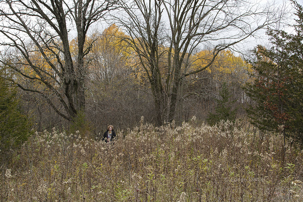 The artist at Kratzsch Conservancy