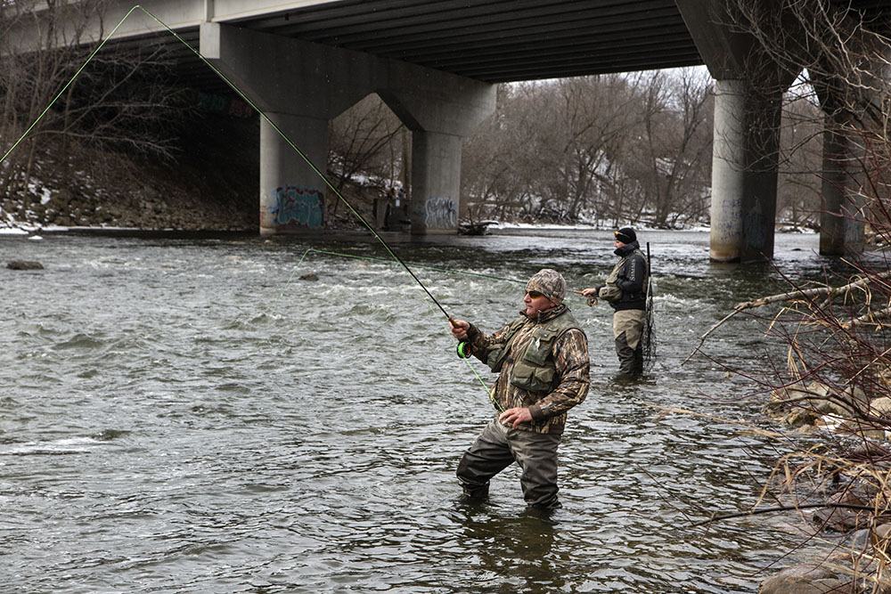 Fishing near the Capitol Drive Bridge