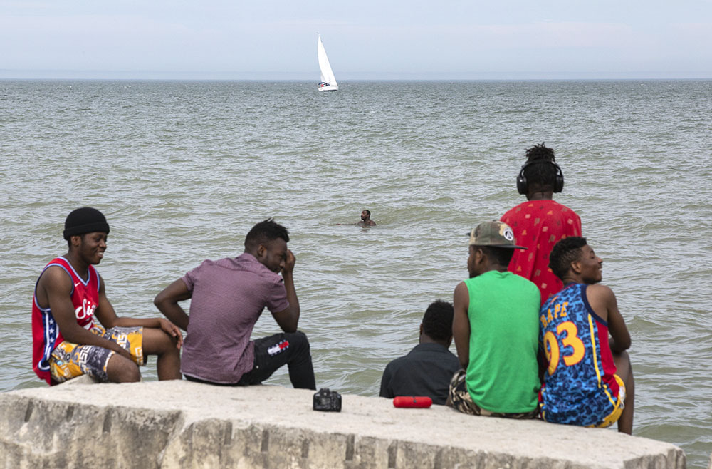 Hot summer day at Bradford Beach