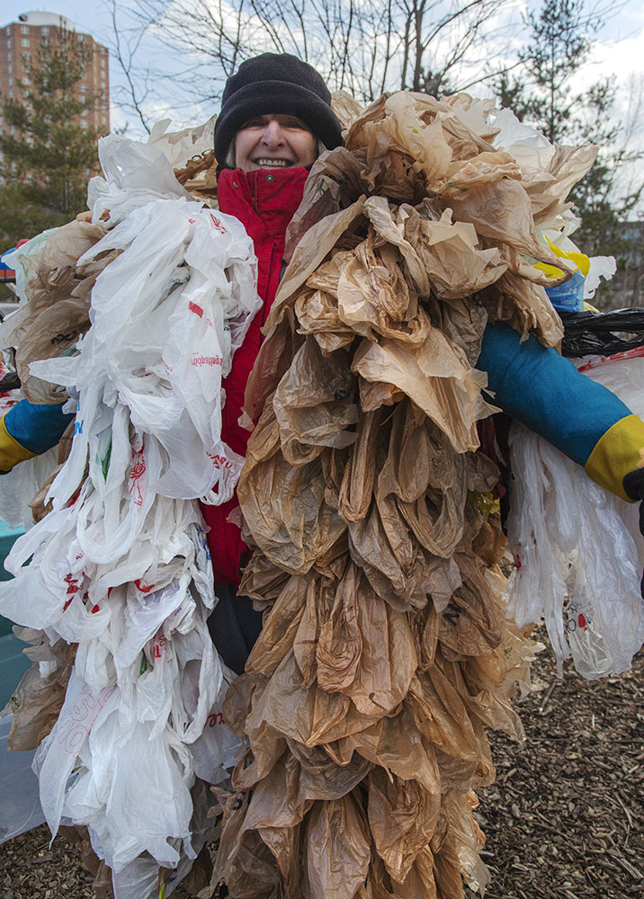 Plastic-Free MKE's "Plastic Monster" at Woolly Bear Fest in Turtle Park, Milwaukee.