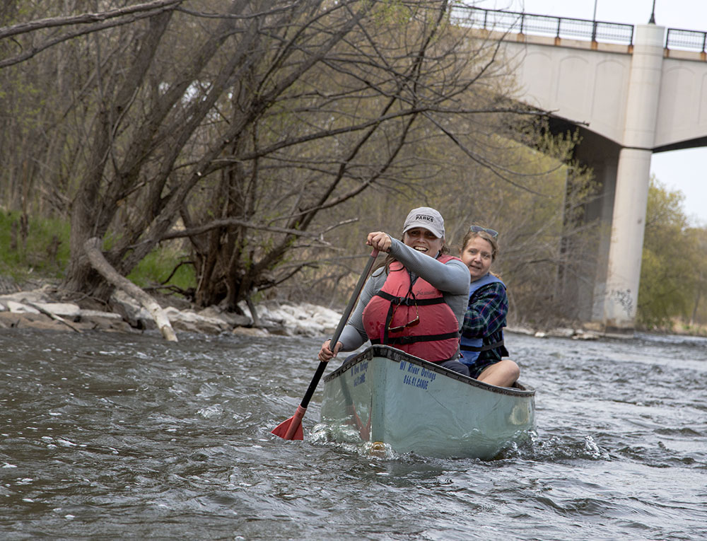 Jessica Wineberg and Cheryl Nenn hit the rapids.