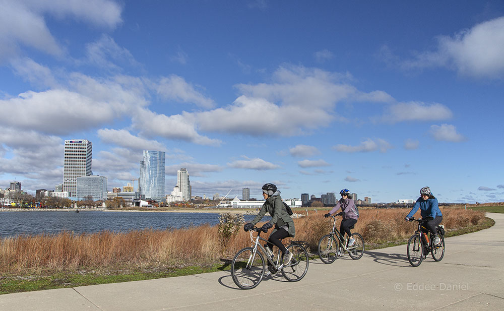 Enjoying the wide open spaces of Lakeshore State Park.