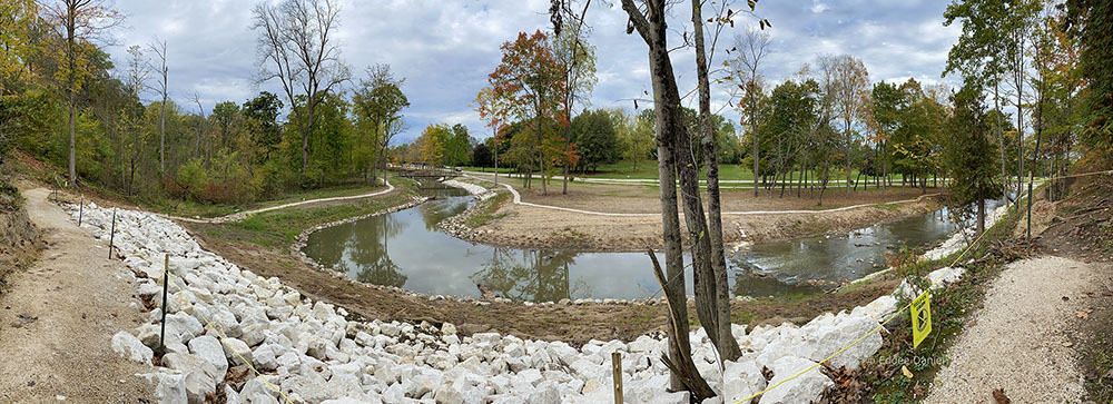 Pike River restoration project in Petrifying Springs Park