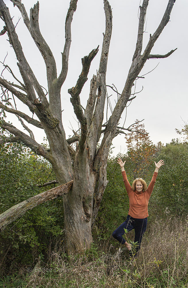 Sally with tree.