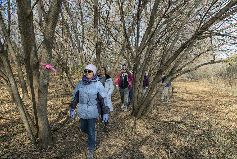 A tour of the new trail on opening day.