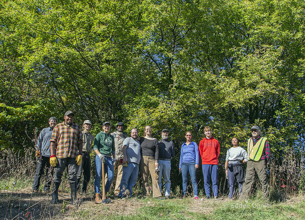 The trail construction team on October 23, 2021.