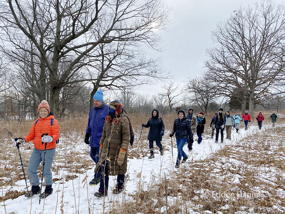 The Urban Wilderness Exporers, group 1, in the oak savanna.