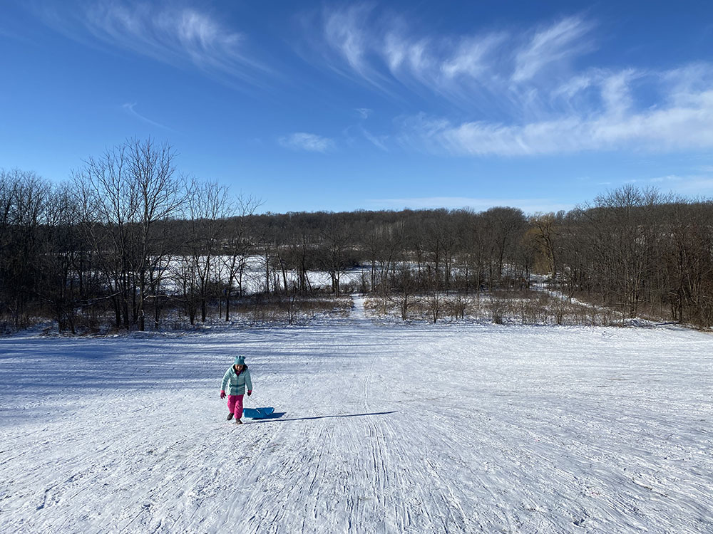 Sledding at Whitnall Park.