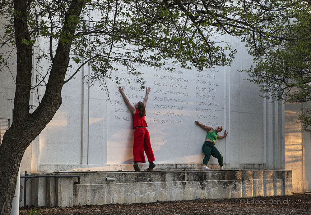 dancers on the back of the Bandshell