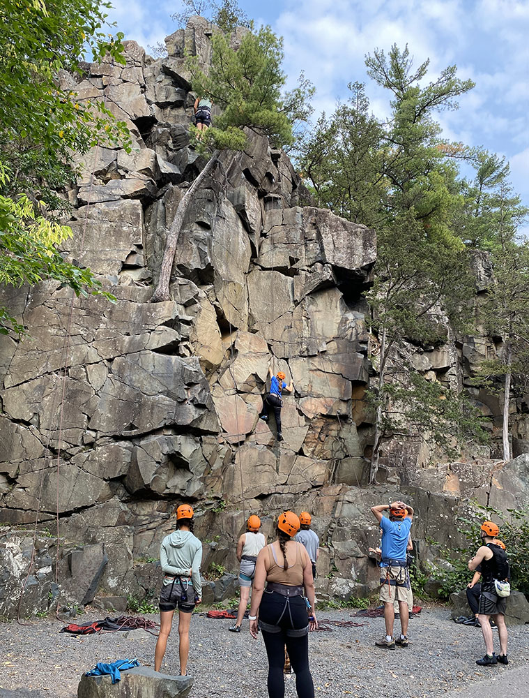 Rock Climbing for Beginners, Interstate Park, MN. 