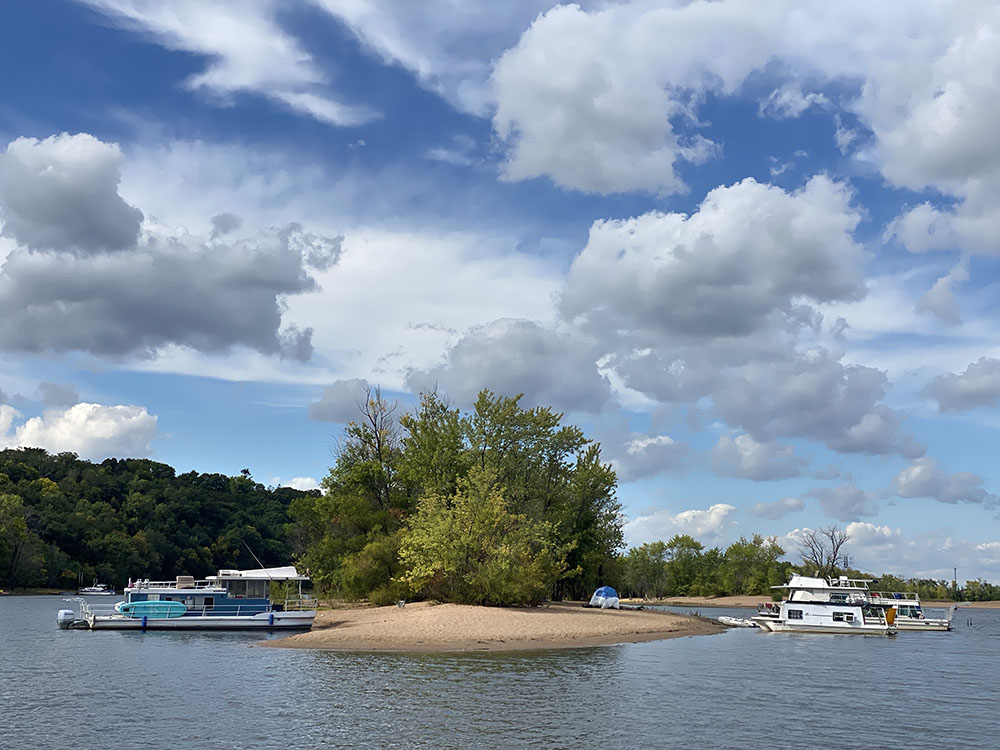 Island campground in the St. Croix River at Hudson.