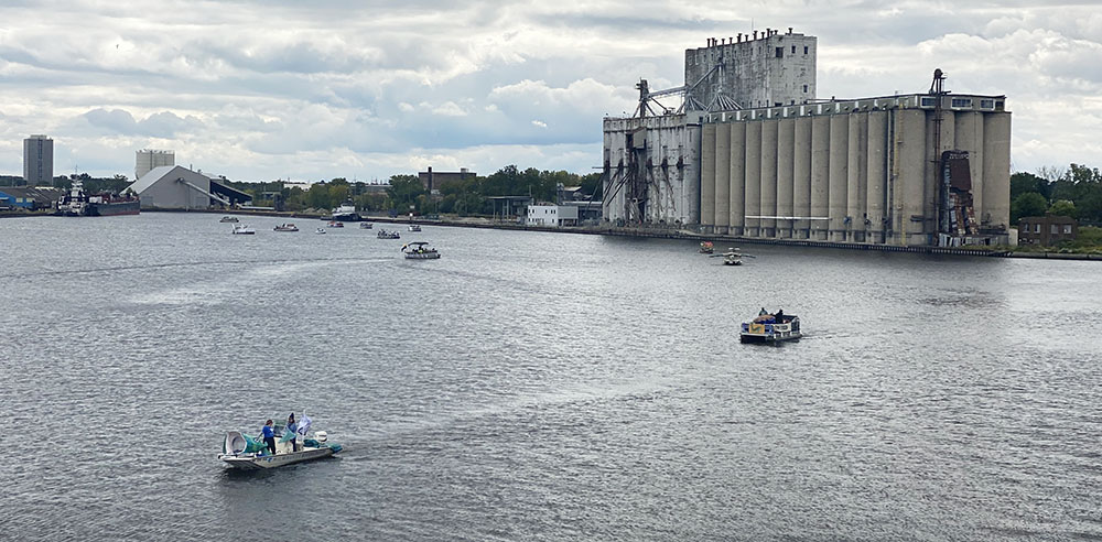 Boat parade assembles in Milwaukee's inner harbor