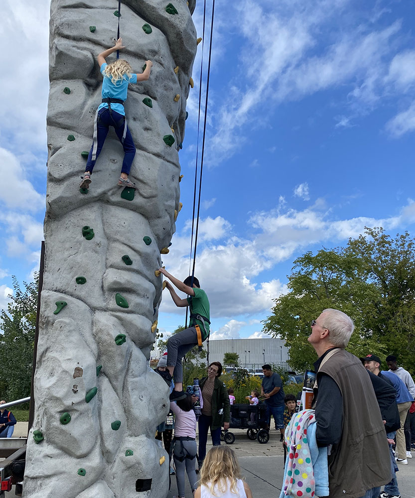 There were fun activities for all ages, including this climbing wall.